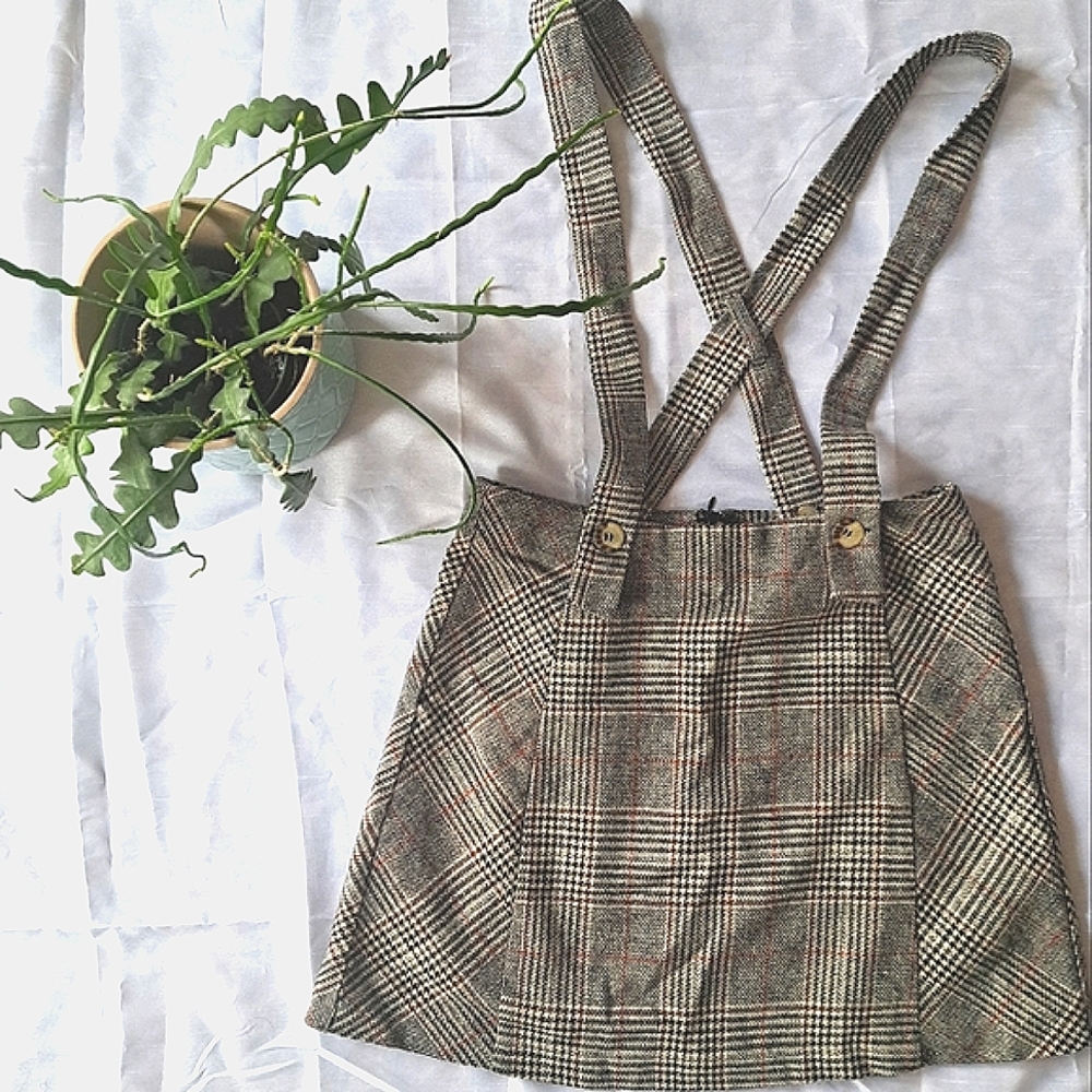 Forever 21 | Plaid Suspender Skirt